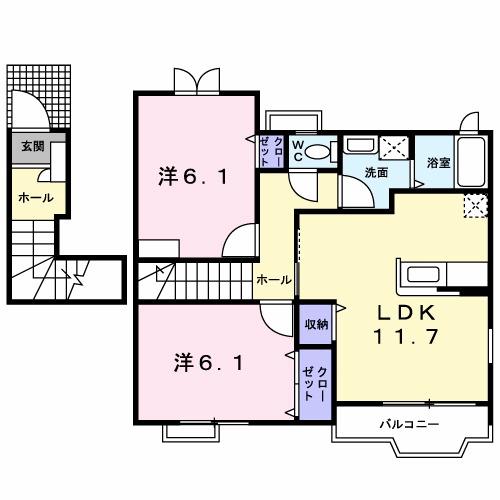 ヴィラ・クリオネＢ（201） 間取り図画像