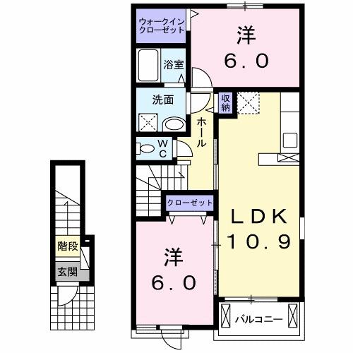 フルール　蘭Ⅱ　Ａ（202） 間取り図画像