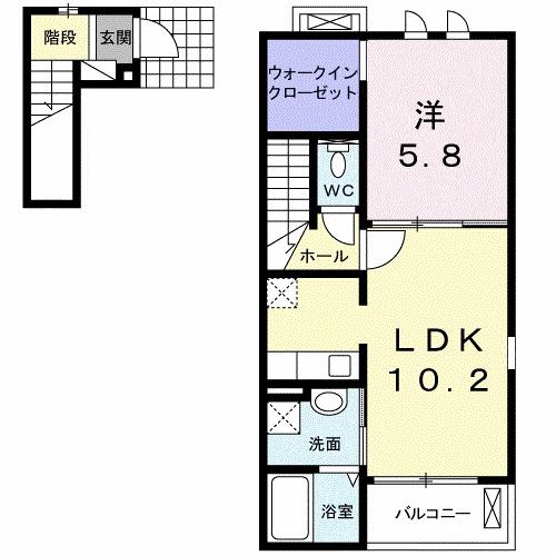 ボヌール　Ａ（201） 間取り図画像