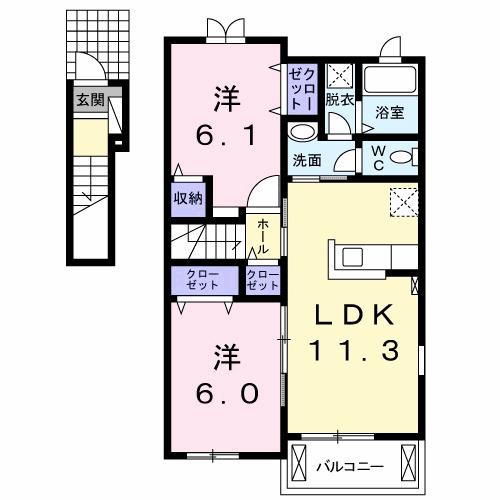 ロイヤル　オークＢ（201） 間取り図画像