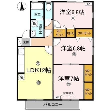 ルミナス山城　A棟（A201） 間取り図画像