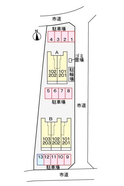 フィール　グラッドＢ（201） 駐車場