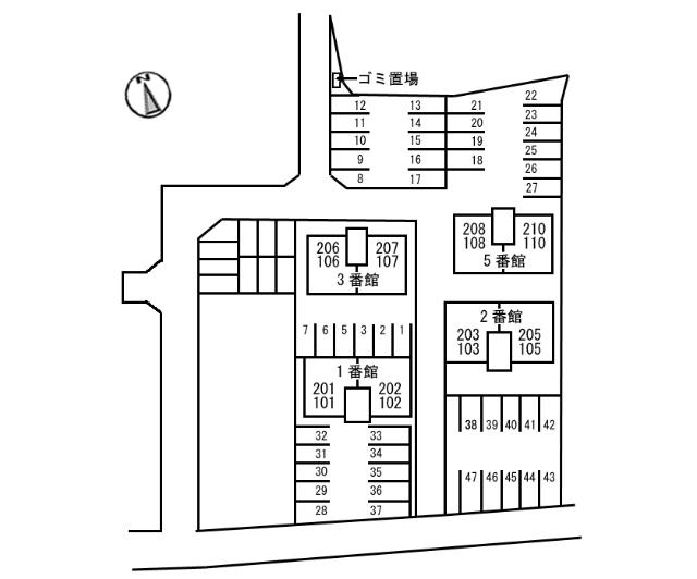 徳島市八万町アパート 駐車場