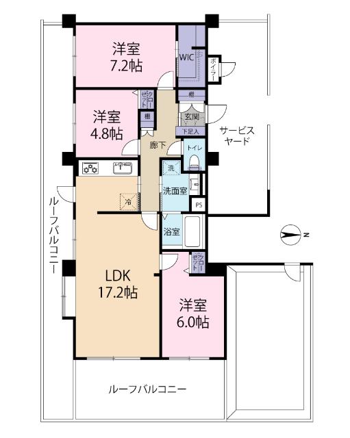 メゾンドポワール鎌ケ谷 間取り図画像