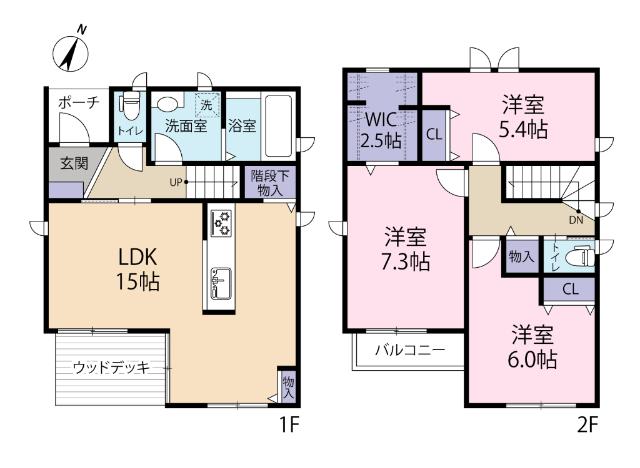流山市東初石2丁目　中古戸建 間取り図画像