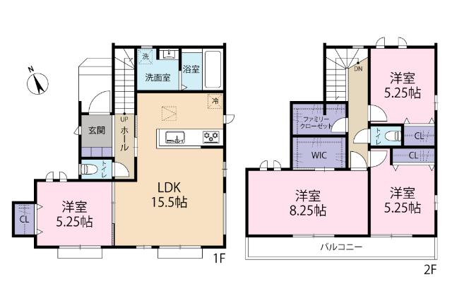 松戸市胡録台新築戸建　PLAN-C 間取り図画像