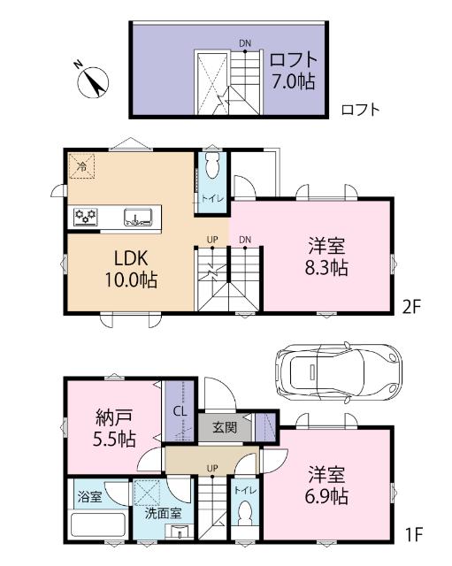松戸市千駄堀中古戸建 間取り図画像