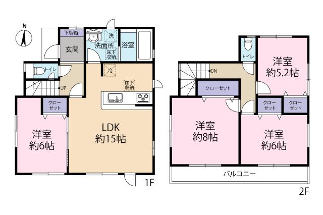 松戸市六実3丁目中古戸建 間取り図画像