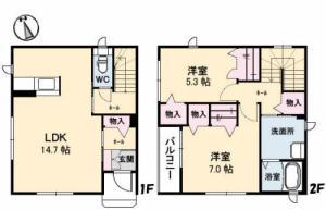 清谷シャーメゾンB棟（2） 間取り図画像