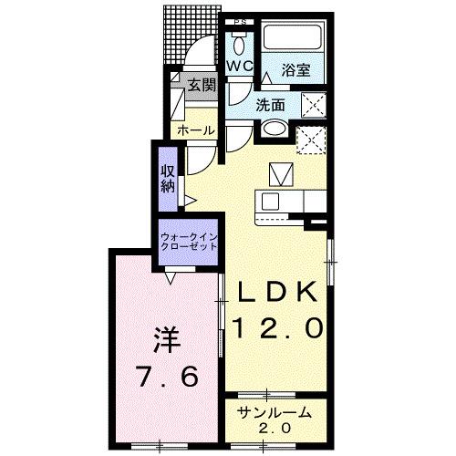 クレスト・コート　Ｂ（101） 間取り図画像