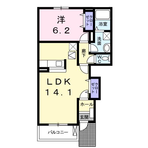 アンジュ・ドゥ・ボヌールＡ（102） 間取り図画像