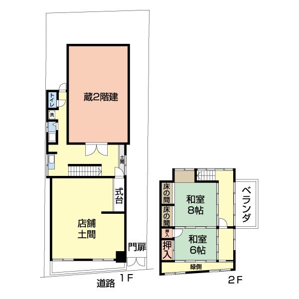 結城市結城蔵のある店舗 間取り図画像