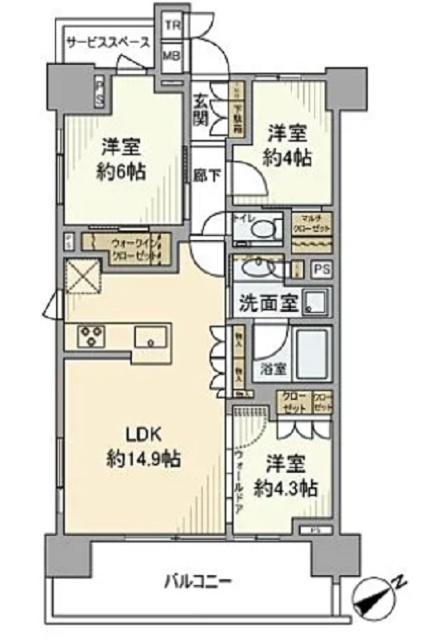 プラウド東神奈川 間取り図画像