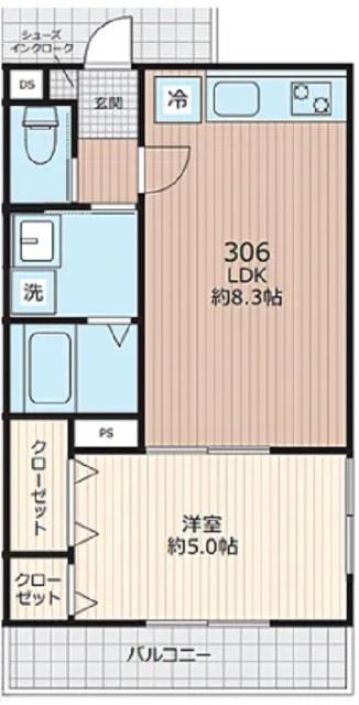 EVERA大倉山（306） 間取り図画像