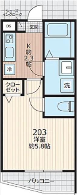 EVERA大倉山（203） 間取り図画像
