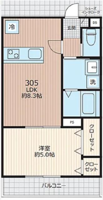 EVERA大倉山（305） 間取り図画像