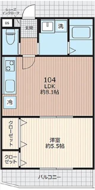 EVERA大倉山（104） 間取り図画像
