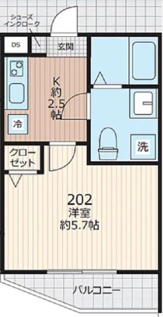 EVERA大倉山（202） 間取り図画像