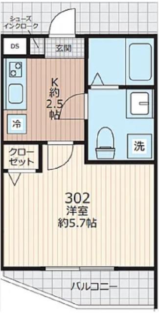 EVERA大倉山（302） 間取り図画像