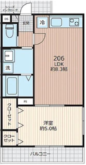 EVERA大倉山（206） 間取り図画像