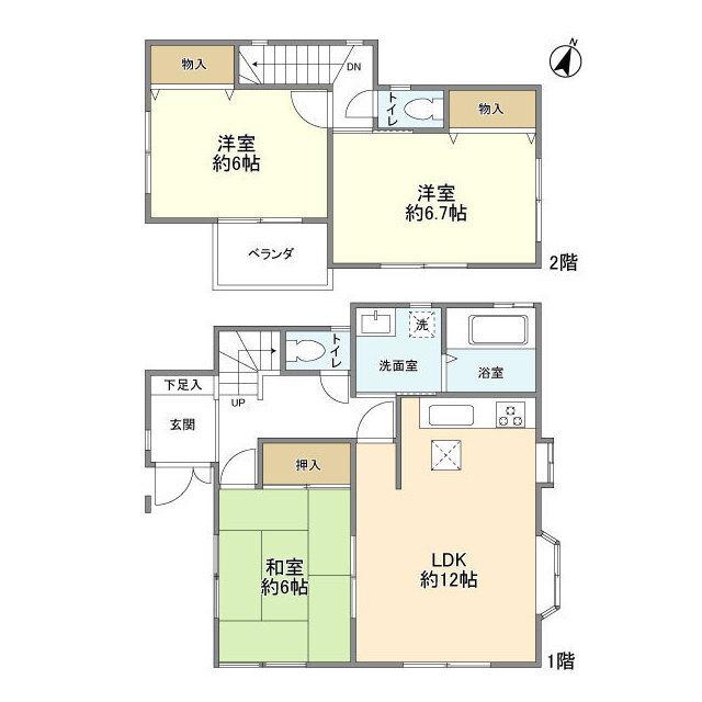 西大口貸家（-） 間取り図画像