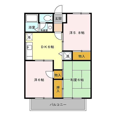 エスポワール　ＡＢ（B-103） 間取り図画像