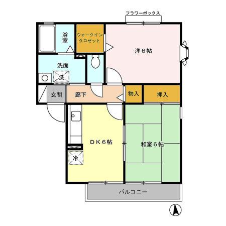ハビーハイツ　Ｂ（202） 間取り図画像