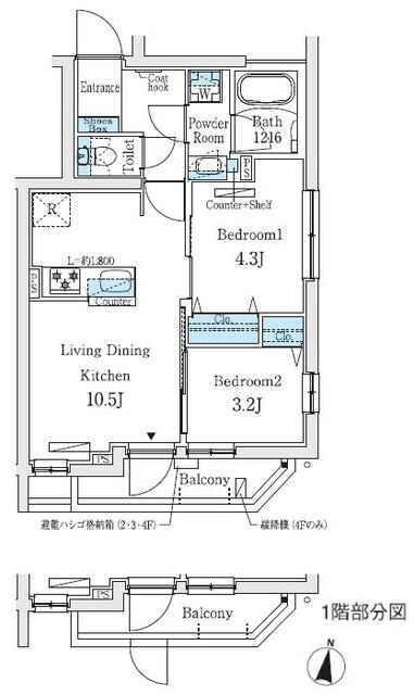 プライムブリス中野富士見町Ⅱ（104） 間取り図画像