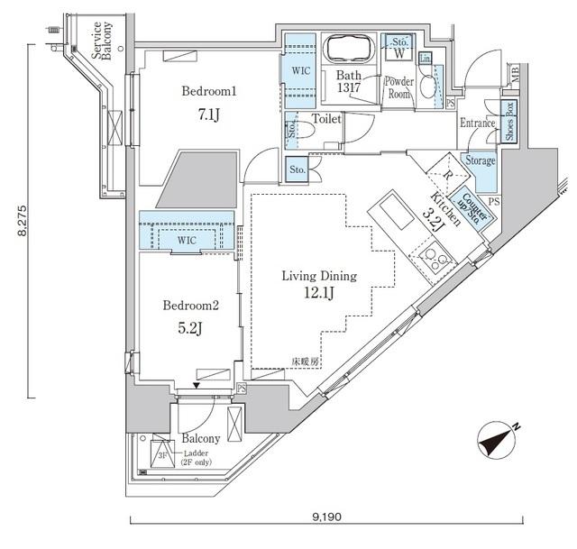 Ｐｒｉｍｅ　Ａｒｔ白金台（303） 間取り図画像