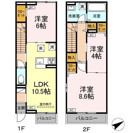 セレスティア江北（101） 間取り図画像