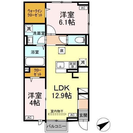 セレスティア江北（102） 間取り図画像