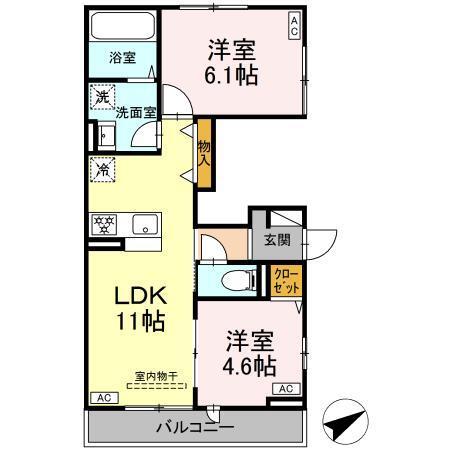 セレスティア江北（202） 間取り図画像