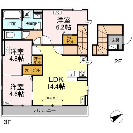 セレスティア江北（301） 間取り図画像