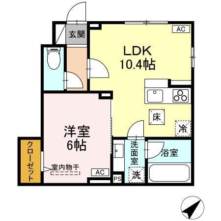 D-ROOM K&Y（102） 間取り図画像