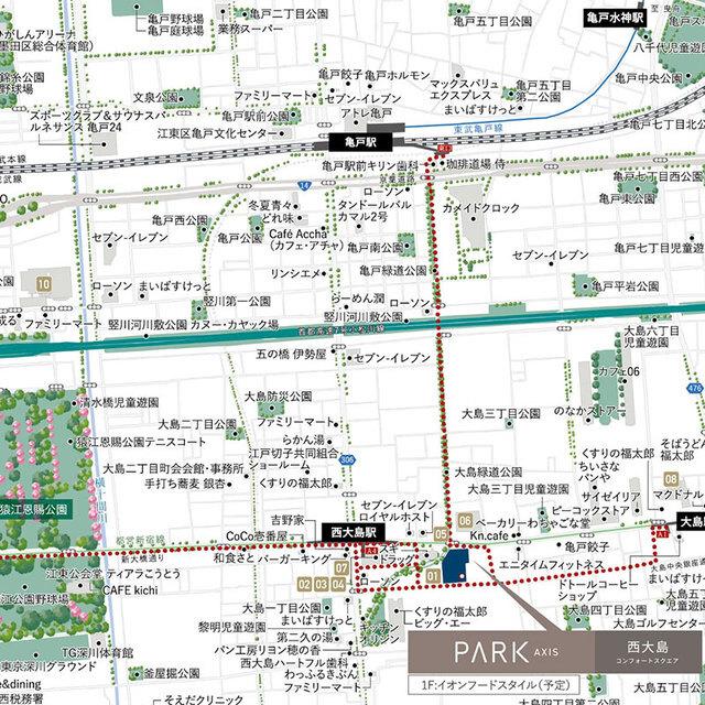 パークアクシス西大島コンフォートスクエア（1236） 地形図・案内図