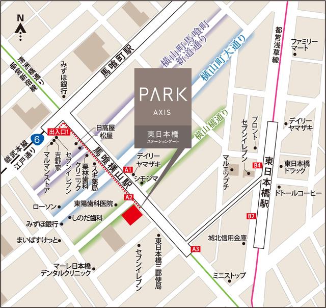 パークアクシス東日本橋ステーションゲート（701） 地形図・案内図