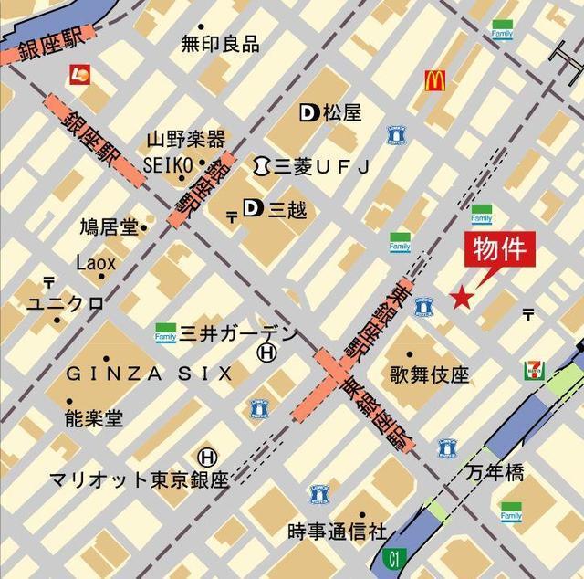 ミレアコート銀座プレミア（805） 地形図・案内図