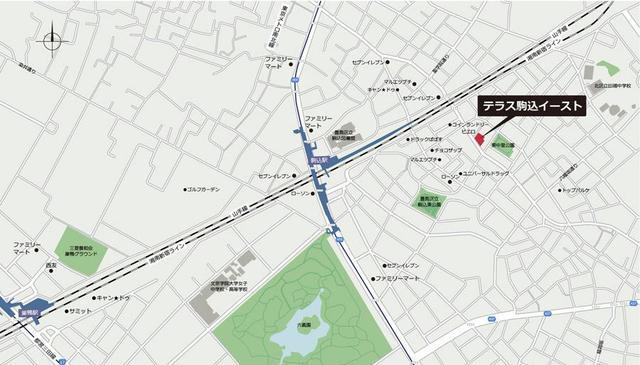 テラス駒込イースト（602） 地形図・案内図