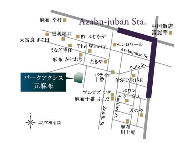 パークアクシス元麻布（106） 地形図・案内図