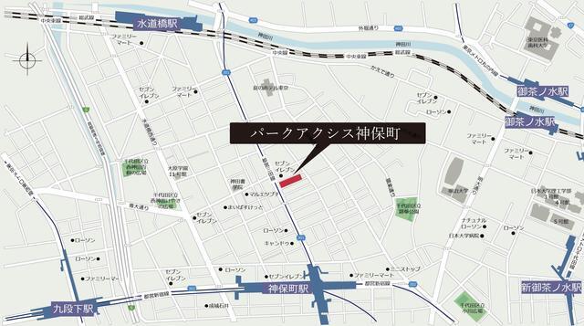 パークアクシス神保町（1004） 地形図・案内図