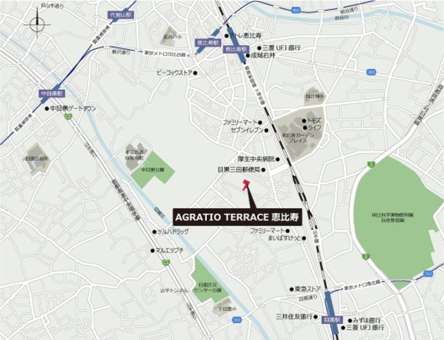 ＡＧＲＡＴＩＯ　ＴＥＲＲＡＣＥ　恵比寿（アグレシオ　テラス　恵比寿）（206） 地形図・案内図