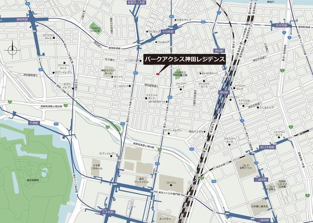 パークアクシス神田レジデンス（304） 地形図・案内図