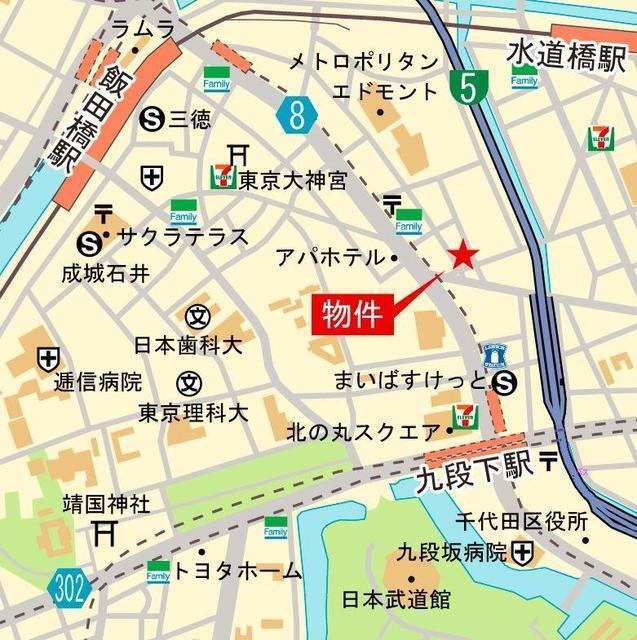 フィシオ飯田橋（802） 地形図・案内図