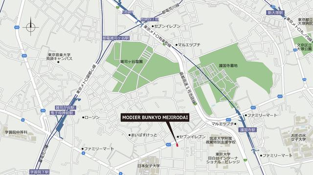 モディア文京目白台（601） 地形図・案内図