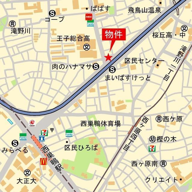 メイプルヒルズ滝野川（401） 地形図・案内図