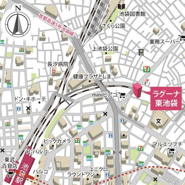 ラグーナ東池袋（803） 地形図・案内図