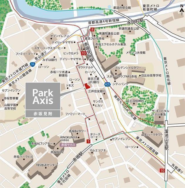 パークアクシス赤坂見附（1301） 地形図・案内図