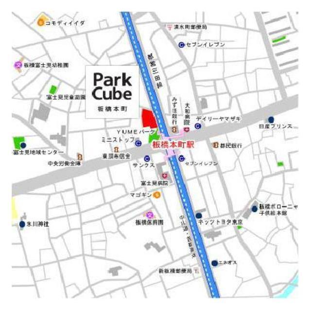 パークキューブ板橋本町（1307） 地形図・案内図
