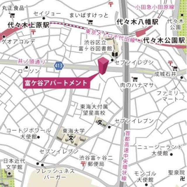 富ケ谷アパートメント（101） 地形図・案内図