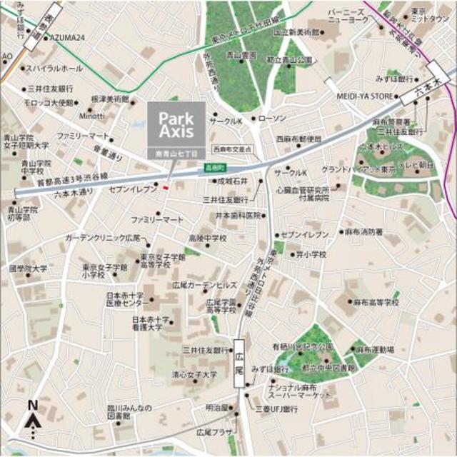 パークアクシス南青山七丁目（203） 地形図・案内図